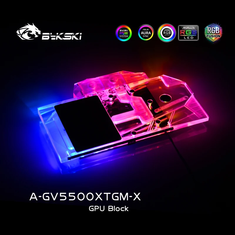 

Bykski A-GV5500XTGM-X PC water cooling Radiator GPU cooler video card Graphics Card Water Block for Gigabyte RX5500XT