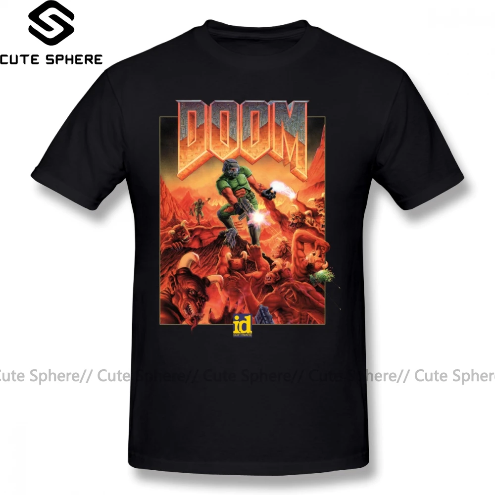 Футболка Wolfenstein DOOM с классическим чехлом Мужская футболка коротким рукавом