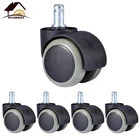 Колесо для кресла Myhomera, универсальное бесшумное колесо 5 шт., 2 дюйма, 50 кг, поворотный ролик, сменные колеса для мебели, резиновый винт, защелкивающийся, встроенный