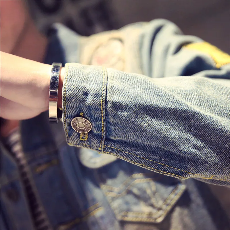 Новая модная ковбойская куртка Мужская джинсовая весна осень 2018 пальто одежда