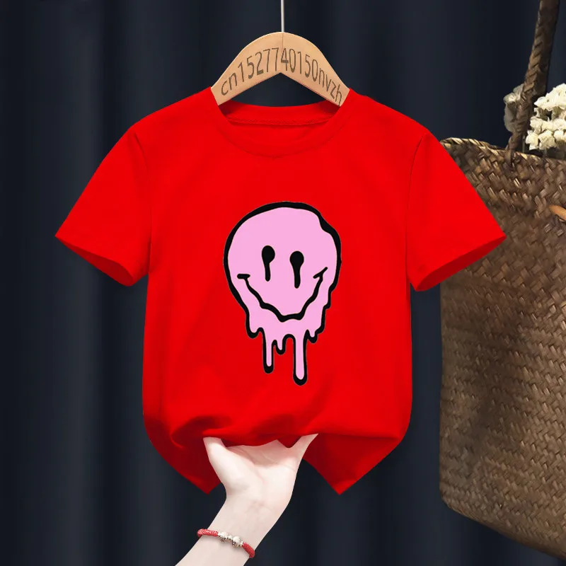 Готическая улыбка Забавные футболки для маленьких девочек детский подарок манга