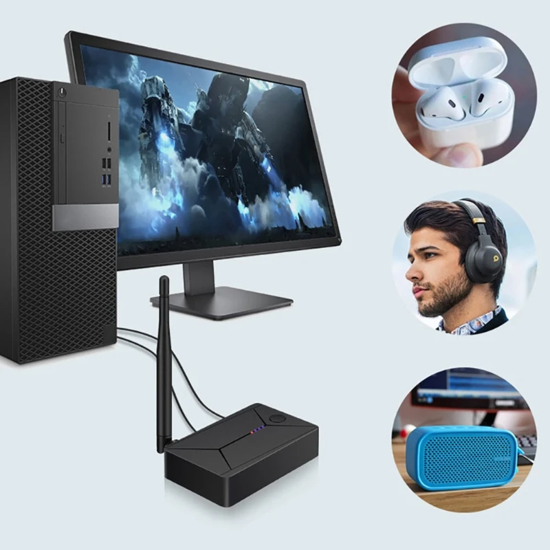 

Новинка 5,0 Bluetooth-совместимый передатчик оптический волоконный коаксиальный Usb V5.0 адаптер Aux цифро-аналоговый преобразователь