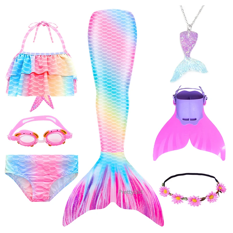 2021 hot mermaid tail for girls mermaids costume cosplay swimsuit swimable mermaid dress for party beach surfing children bikini free global shipping