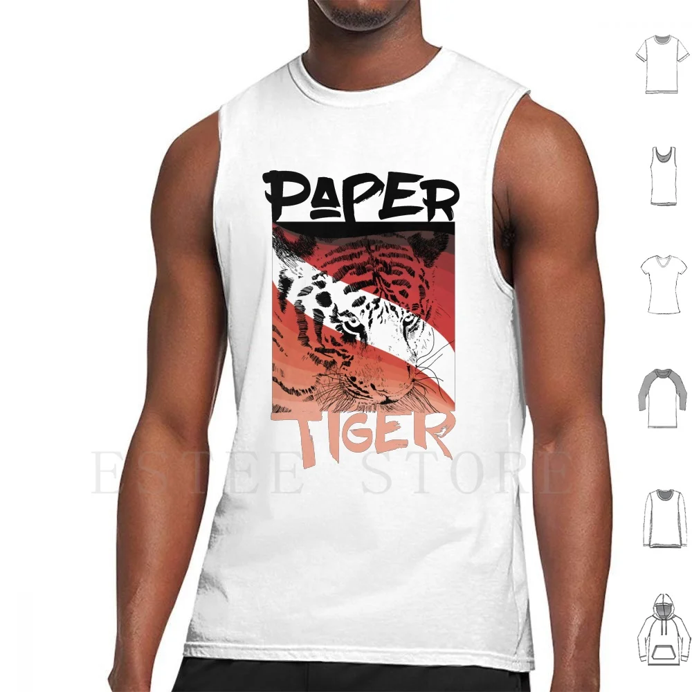 

Tiger Face Wave Tank Tops Vest Sleeveless Wave Tiger Eye Nose Cat Animal Wild Mountain Ocean Nature Retro