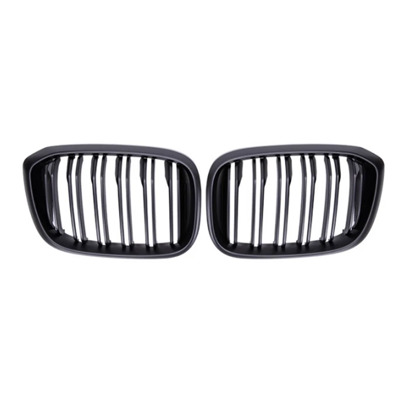 

For BMW X4 G02 Car Racing Grill Guard Double Slats Net Front Strips Grille Auto Exterior Accessories ABS Stylish Black Cover