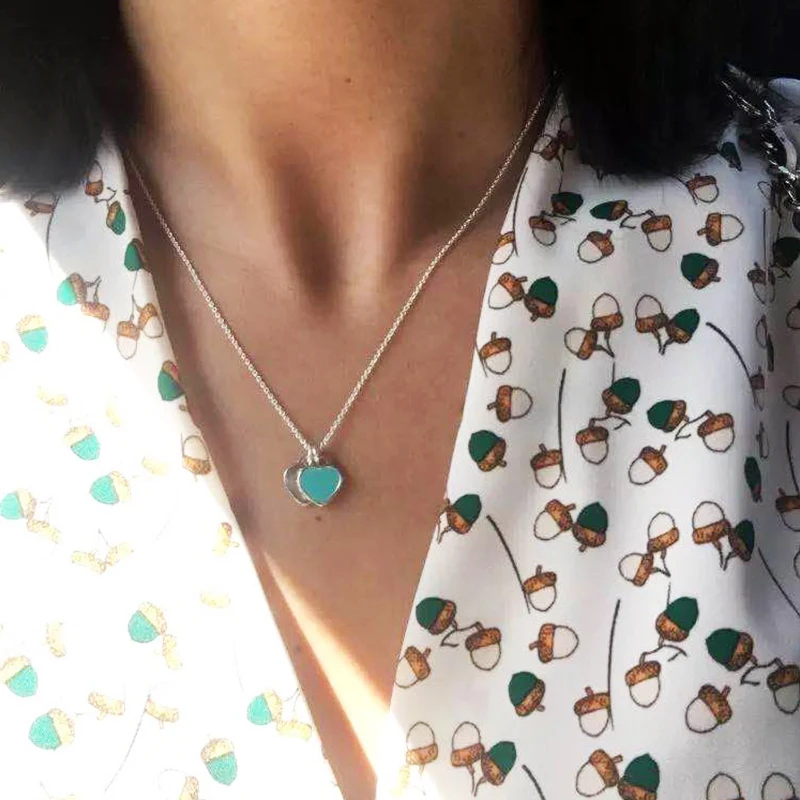 FENGLI синий розовый серебряный цвет ожерелье ювелирные изделия корейская Длинная