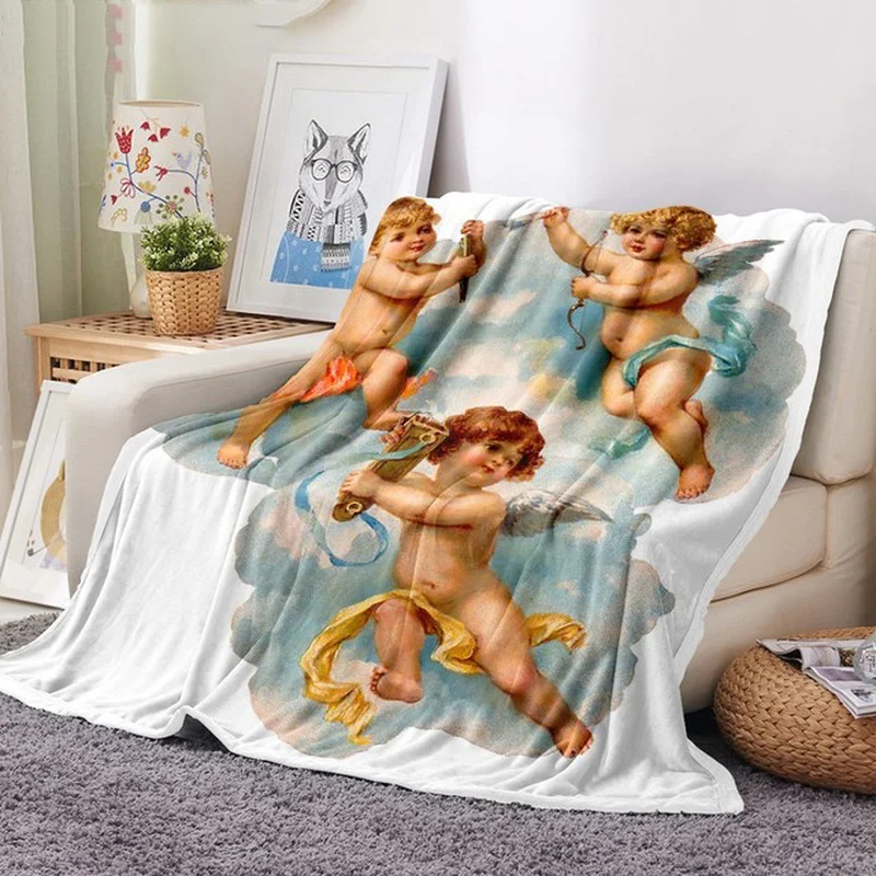

Retro Ölgemälde Decke 3D Weiche Flanell Decke für Stuhl Reisen Camping Kinder Couch Abdeckung Winter Nickerchen Sofa Decke