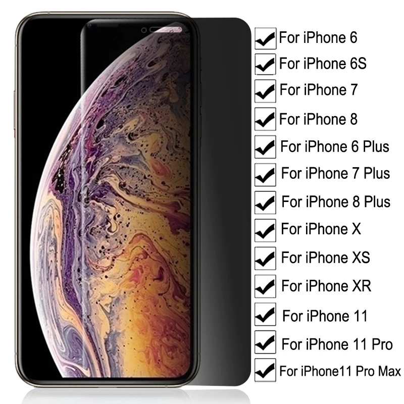 Защитное стекло закаленное для iPhone X/XR/XS/11 Pro Max/6/6S/7/8 Plus/SE 2020|Защитные стёкла и