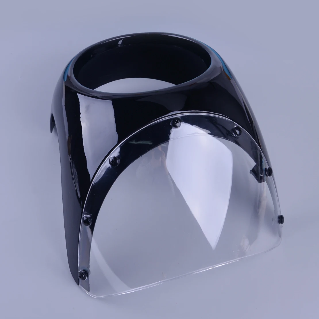 

Motorcycle Black Plastic 17cm Headlight Fairing Screen Retro Cafe Racer Style Drag Racing