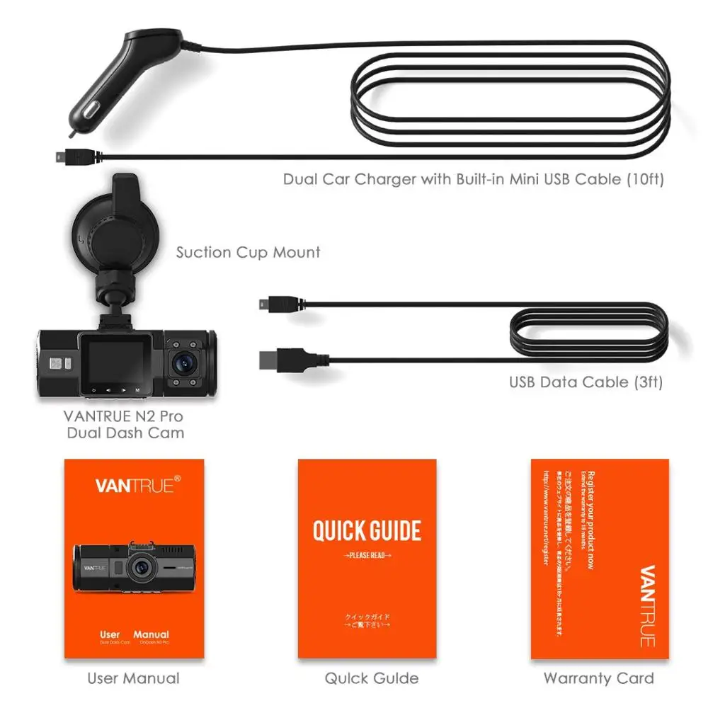Видеорегистратор Vantrue N2 Pro 1080P 1440P с G-сенсором инфракрасным ночным видением |