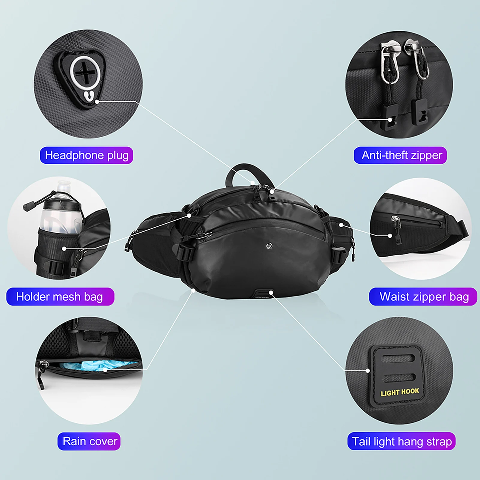 

Bike Handlebar Bag Multi Functional Cycling Waist Bag Front Bag Bicycle Cycling Handlebar Basket Bag for Mountain Road Bike