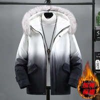 winter new men print parkas cotton jacket mens hooded jacket warm thick jacket male casual coat plus size 4xl