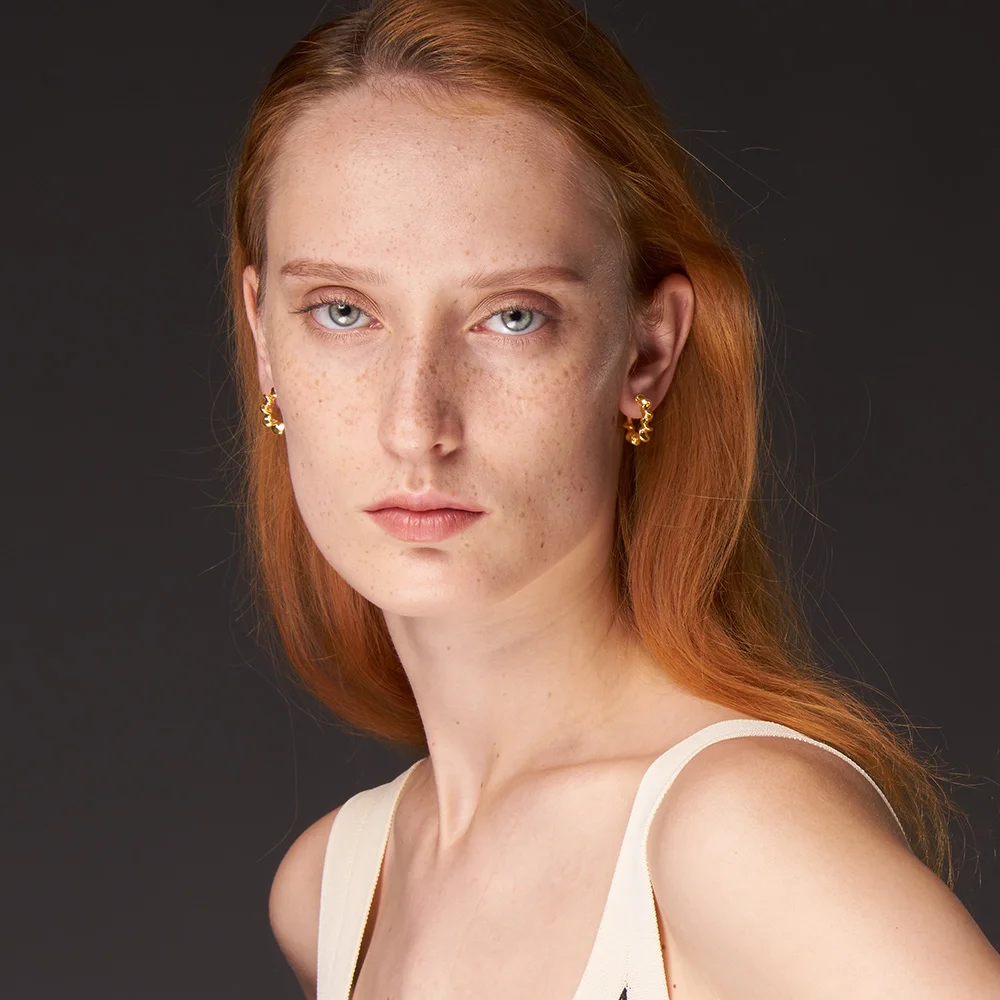 ENFASHION солнцезащитные серьги кольца цветок для женщин золотой цвет изогнутые