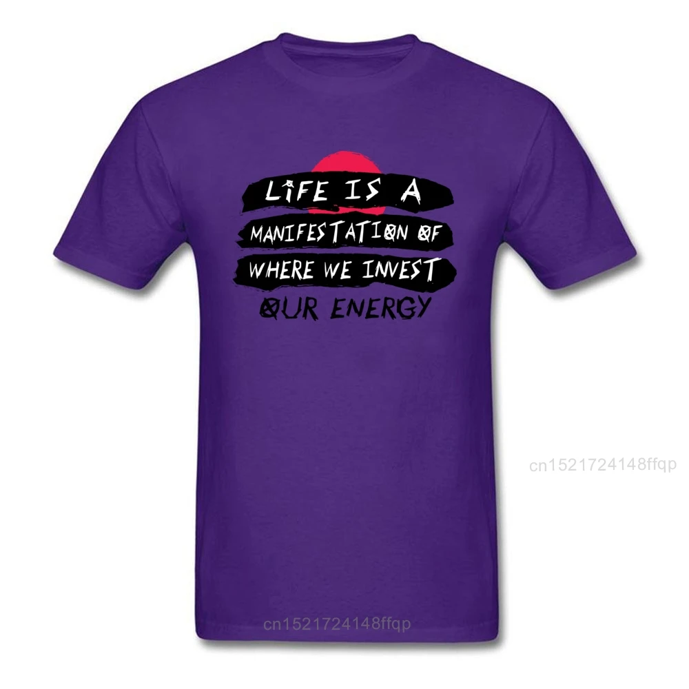 Life Is A Manifestation T Shirt New Design T-shirt Men Letter Tshirt Positive Saying Clothing Custom Team Tops Tees Dark Blue | Мужская