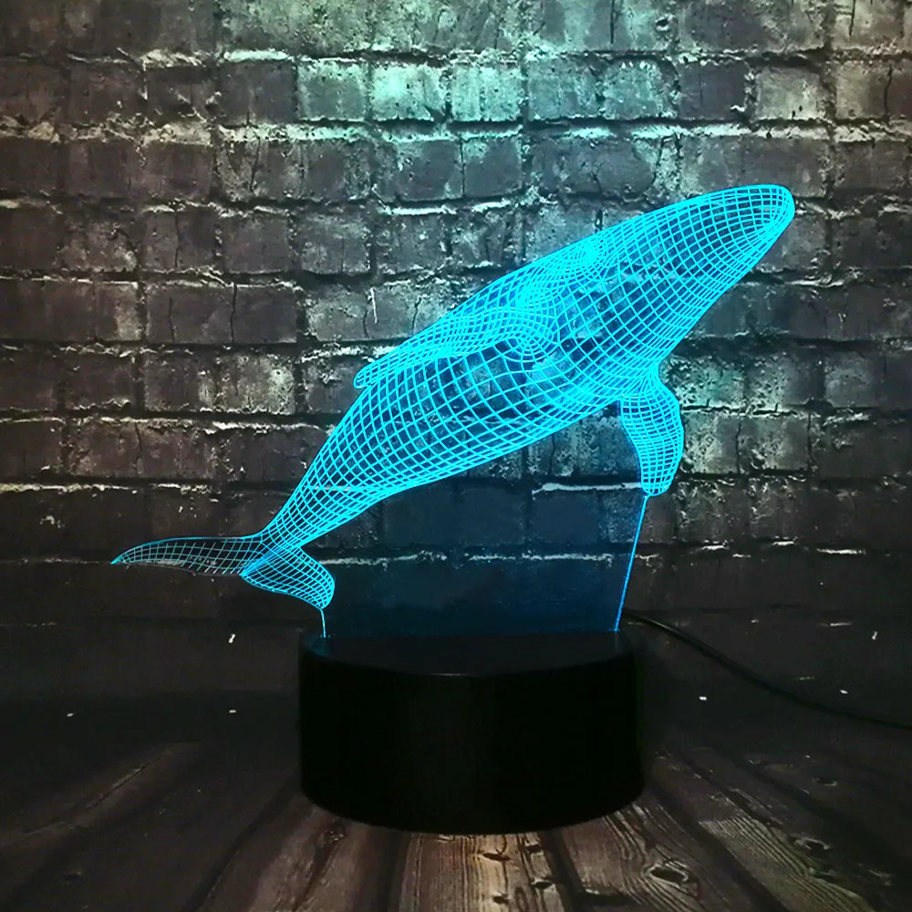 Новинка 2017 детская игрушка на день 3D светодиодная USB лампа подводный мир рыба Кит