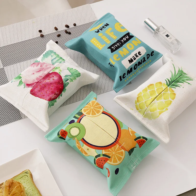 Тканевый чехол для салфеток наполнитель с фруктовым принтом бумажная коробка