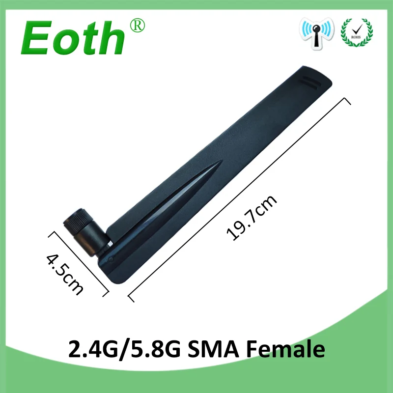 EOTH5pcs 2.4g 5.8g antenna 5dbi sma female wlan wifi dual band antene iot module router tp link signal receiver antena high gain