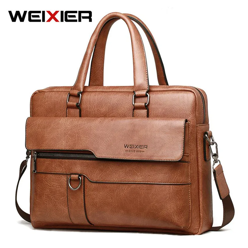 

Business Large Men's Travel bags Handbag Briefcase Senior PU Leather 14" Laptop Messenger bag Male Shoulder Crossbody bags Tote