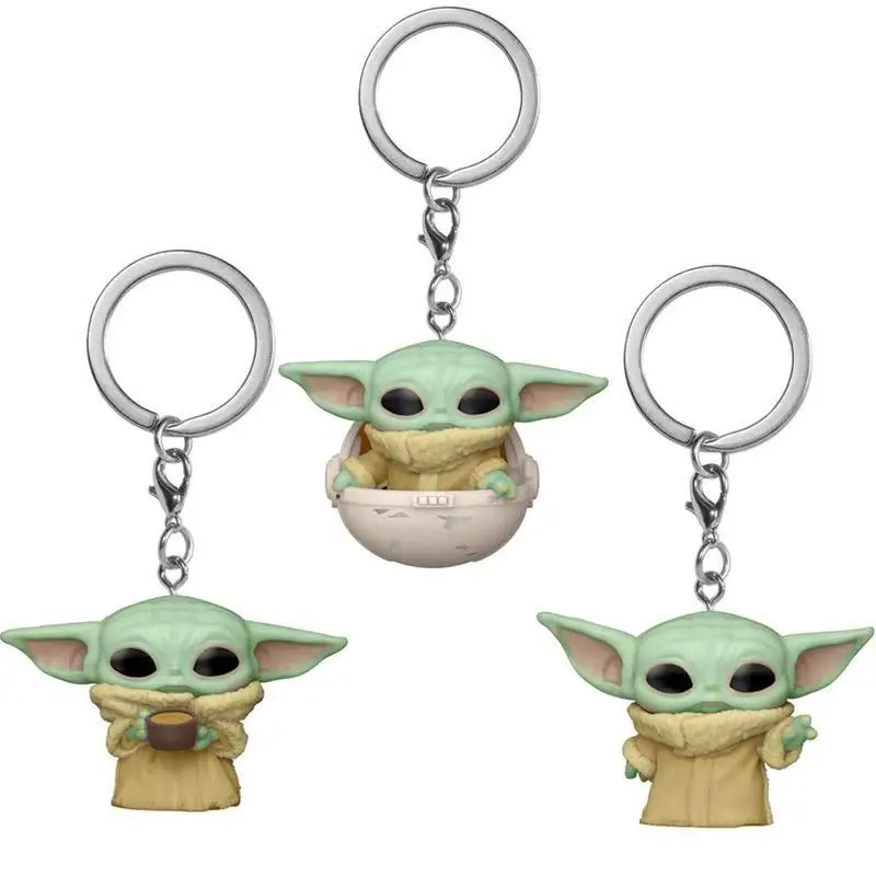 

Star Wars Mandalorian Keychains Mini Cute Yoda Baby Dolls Keyrings Pendant Cartoon Yoda Action Figure Model Collection Kids Gift