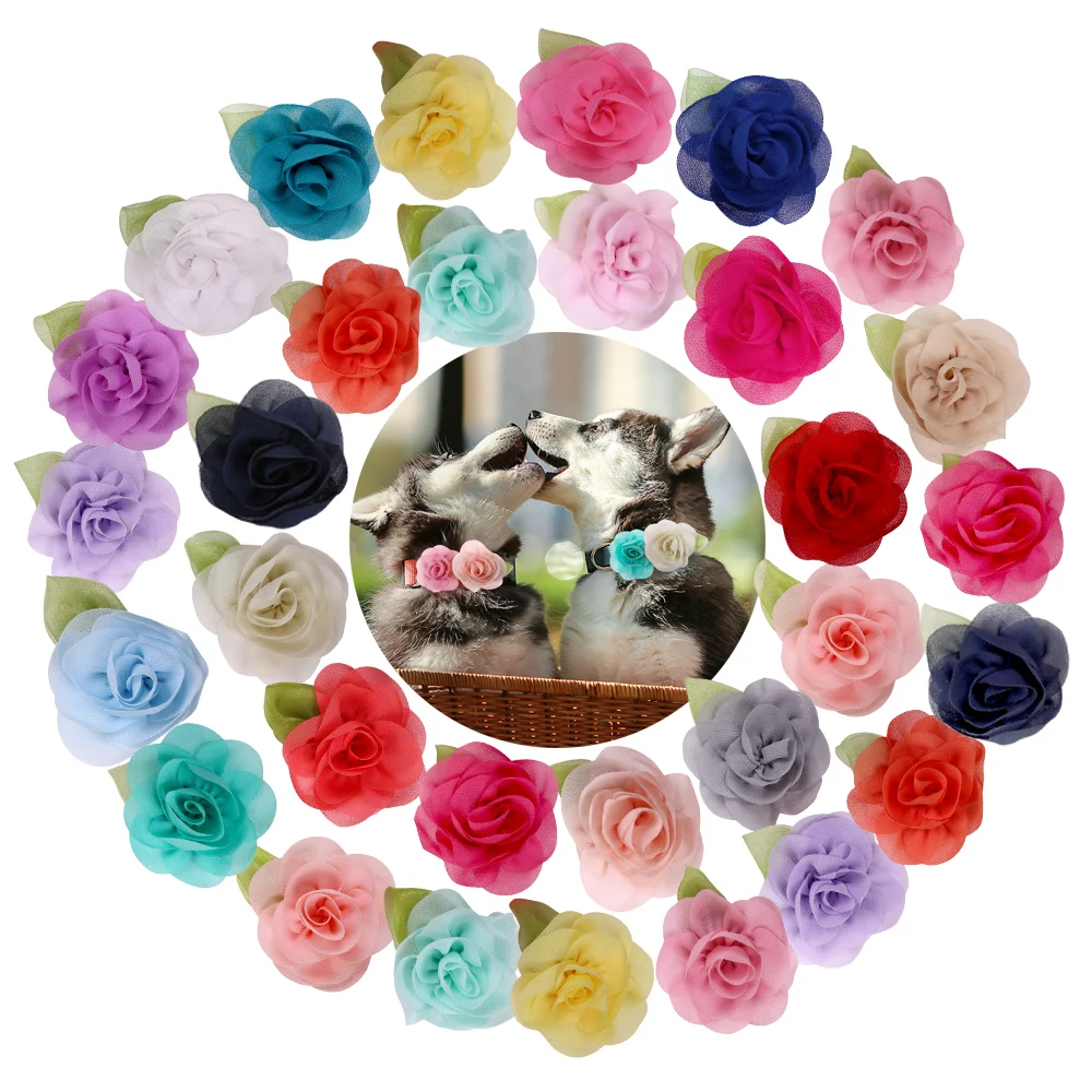 10 шт. Samll аксессуары для собак Sildable принцессы с воротником цветами маленькой