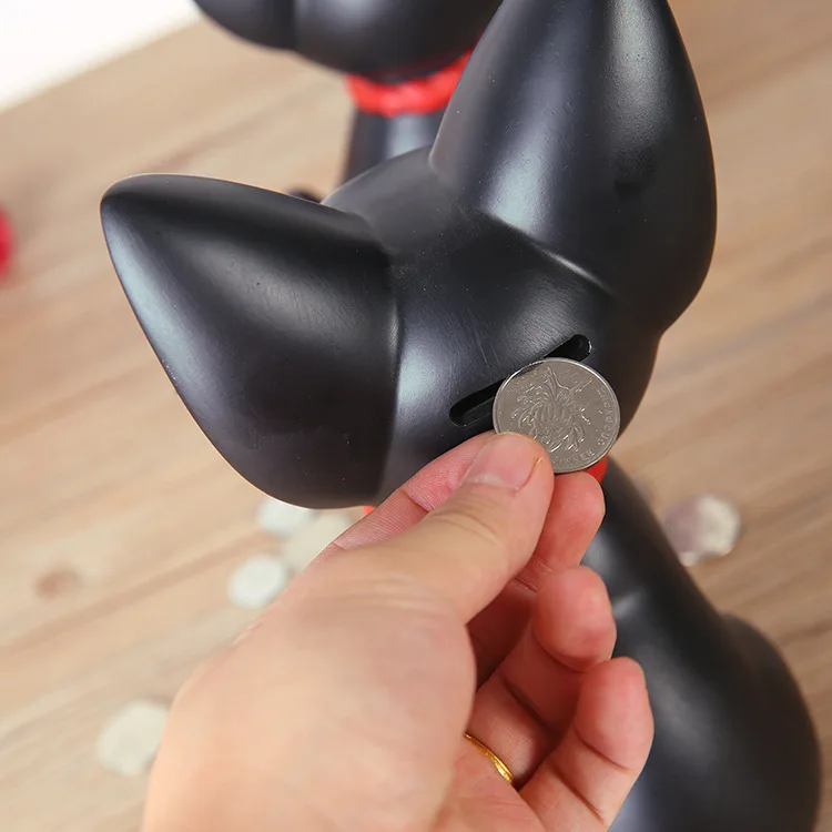 Копилка из эпоксидной смолы с рисунком кошки и монет|Игровые фигурки