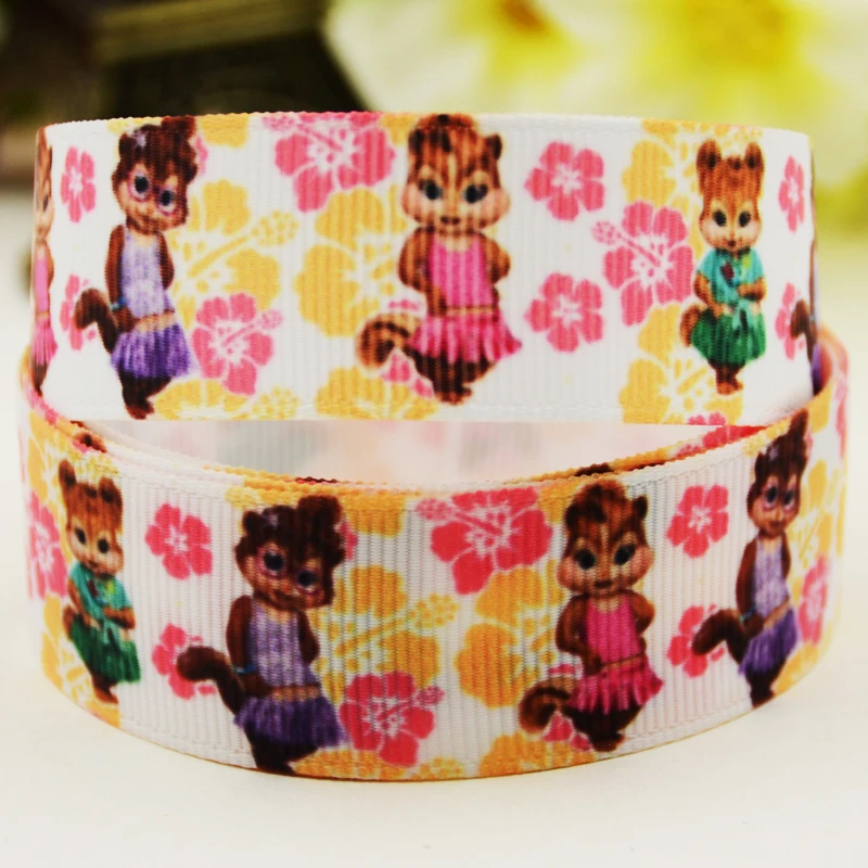

22mm 25mm 38mm 75mm Alvin and the Chipmunks Cartoon printed Grosgrain Ribbon party decoration 10 Yards X-03073