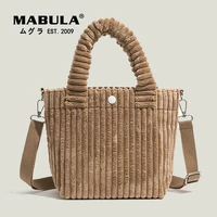 winter corduroy tote handbag soft quilted design crossbody bag for women small phone purses