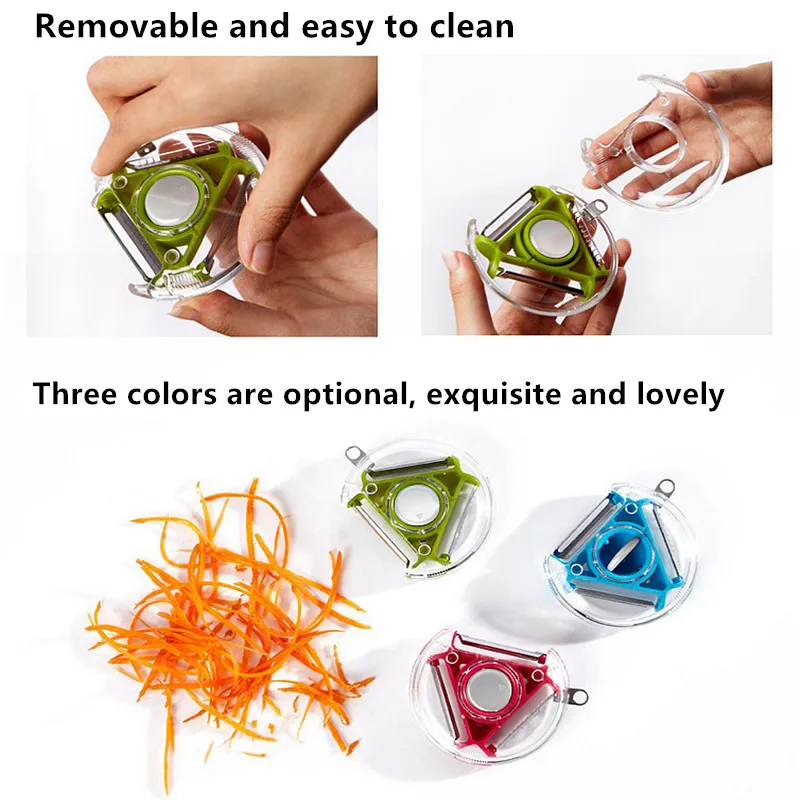 3-в-1 вращающийся Очиститель Многофункциональный Кухня инструмент