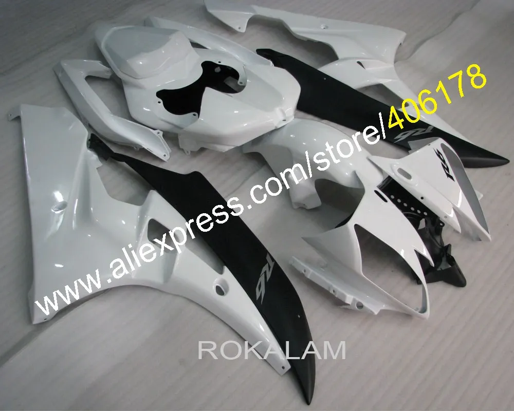 Дешевый YZF600 R6 06 07 Комплект кузова для Yamaha YZF 2006 2007 гоночный велосипед белые черные