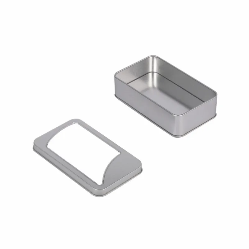 Дизайн ясным окном крышкой жестяная коробка для хранения 135*80*35 мм металлическая