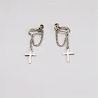 Крест сплава Хооп Серьги зажимные серьги-клипсы для женщин девушек ювелирные серьги в подарок, аксессуары для панков, в стиле хип-хоп Уличный Стиль серьги