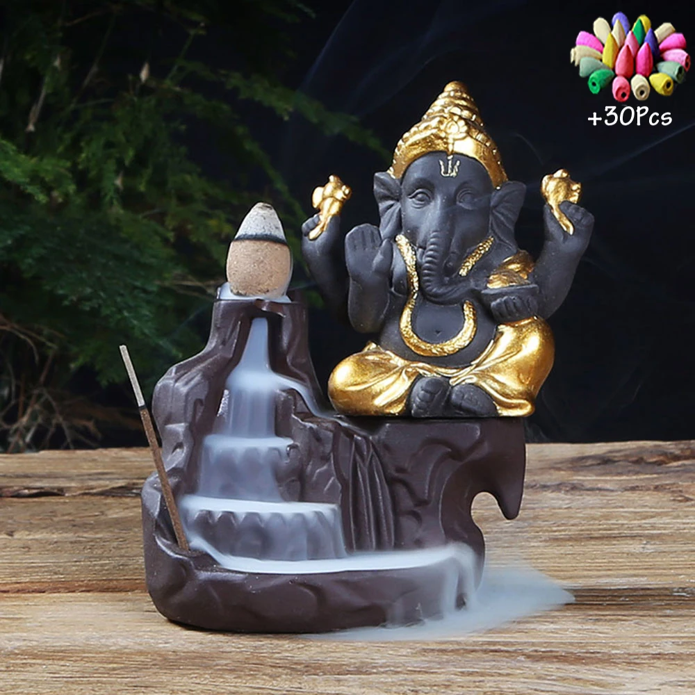 

Waterfall Incense Burner Ganesha Zen Garden Incense Holder Tobacco Heater Decoration Encens Difusor Aromaterapia Porta Incienso