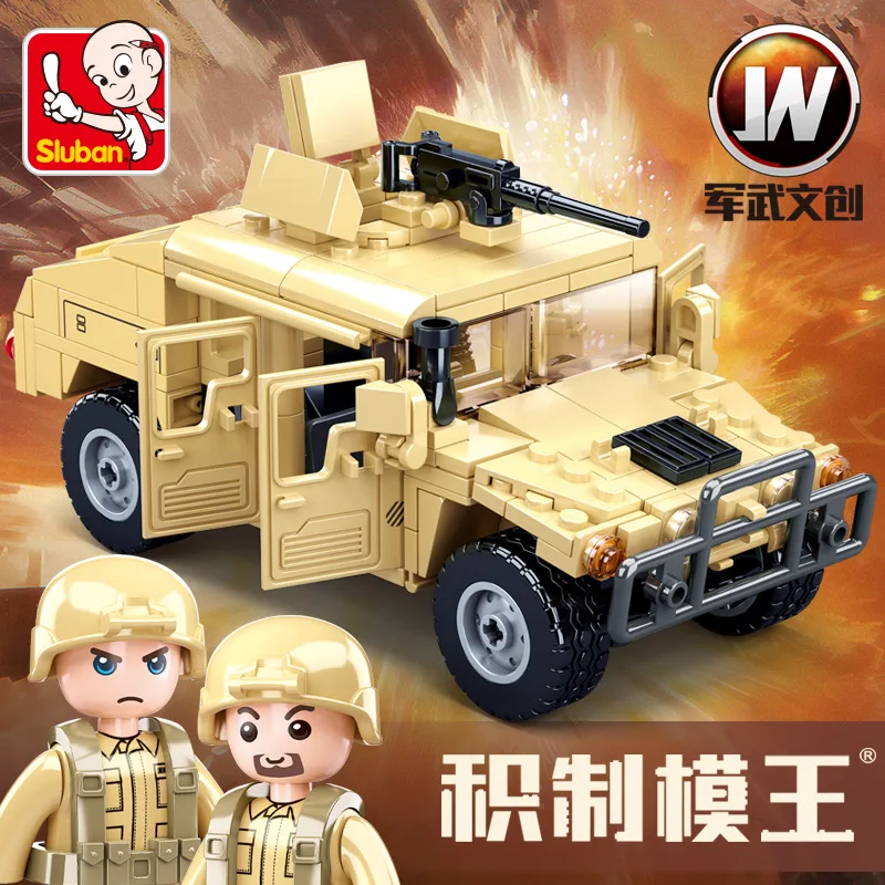 Sluban WW2 Military Hummered H2 H1 Jeeped штурмовая машина Классическая модель детские игрушки