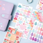 Красочные геометрические декоративные наклейки в форме сердца s планировщик DIY дневник альбом клейкие наклейки Канцтовары