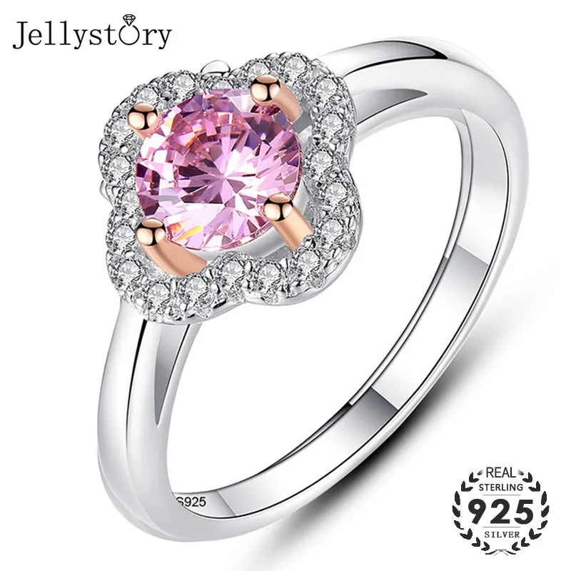 

Jellystory 925 sterling silver Lady Ring New Fashion 8*8mm round shape AAA zircon rings for women Wedding party gift sizes 6-9