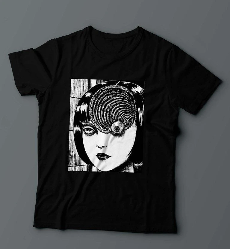 

Uzumaki Eyeball Shirt Junji Ito Horror Manga Anime Cult Evan Gelion High Quality 2019 Short Sleeves Cotton Funny Cotton T Shirt