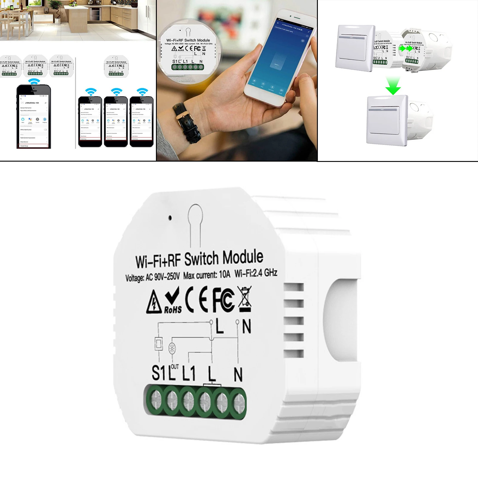 

Мини-светильник, переключатель, модуль Wifi, DIY переключатель, DIY выключатель, модуль, умный дом, автоматизация, DIY выключатель, поддерживает ...