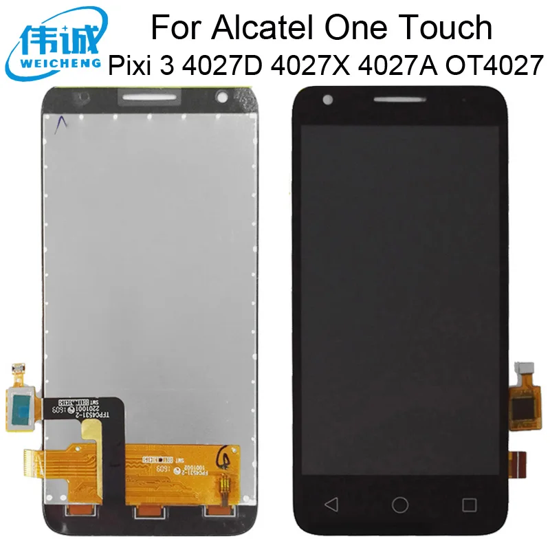ЖК-дисплей + сенсорный экран дигитайзер для Alcatel One Touch Pixi 3 4 5 4027 4027D 4027A 4027X 4028A 4028E 4028J