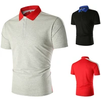 2021 new summer european code mens matching color lapel slim casual short sleeved mens polo shirt