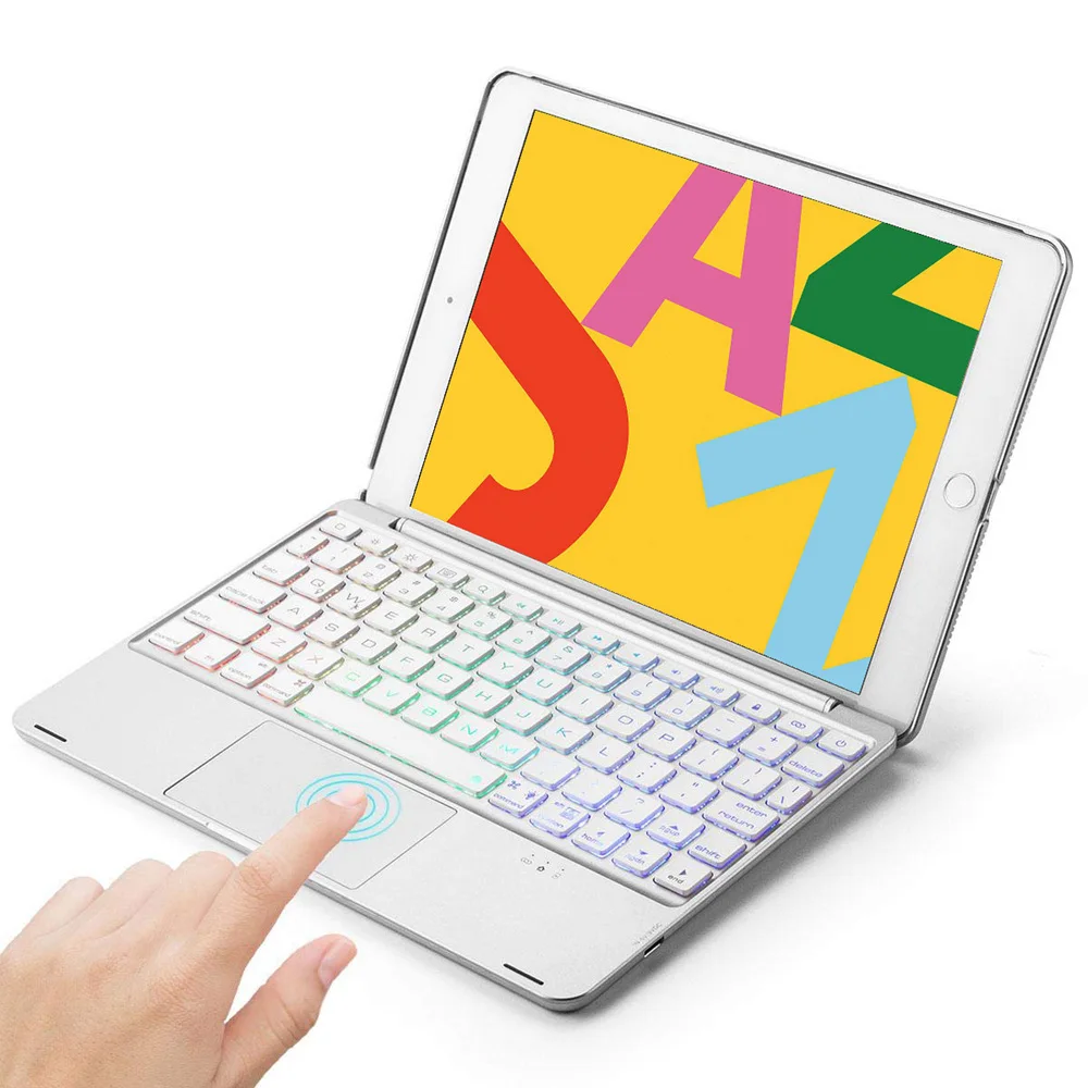 Алюминиевый Чехол для клавиатуры с подсветкой Bluetooth 5 0 испанская клавиатура