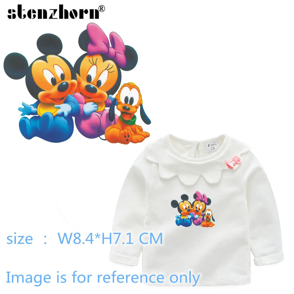 Наклейки с Микки и Минни теплопередача для одежды утюжок плавная футболка