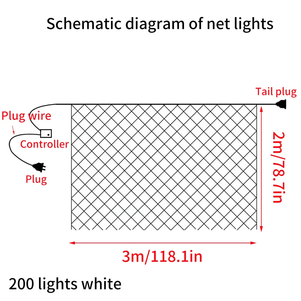 

3x2M LED Fairy String Lights Waterproof Mesh Curtain Lamp With 200 LED Garden Decorations Lights For Bedroom Wedding Backdrops