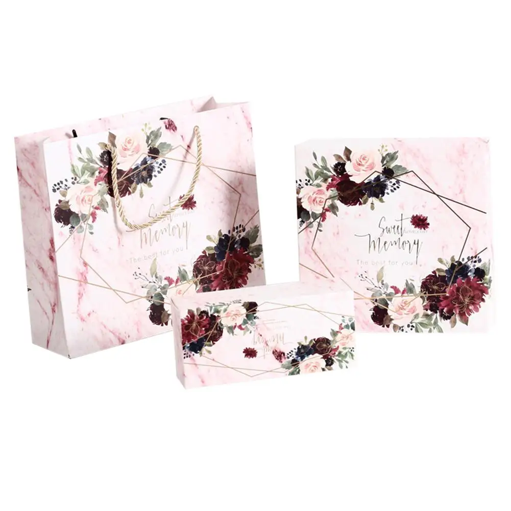 Комплект из 3 предметов свадебный подарок коробка с цветочным узором обувь для