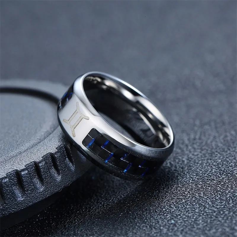 Обручальное кольцо Vnox 12 из углеродного волокна с гравировкой нержавеющей стали