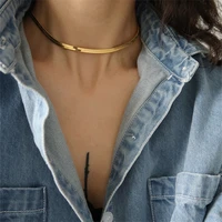 simple female retro snakeskin chain net chain single layer bare chain metal alloy clavicle chain jewelry collar