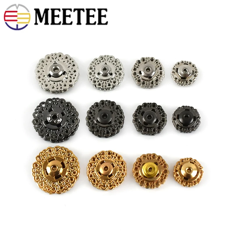 Meetee 20 наборов металлические кнопки полые Невидимые для пальто застежки гвоздики