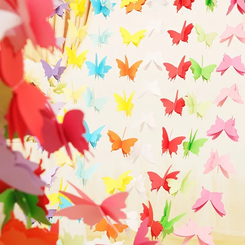 

DIY 3D Paper Butterfly Garland Pendants Birthday Party Decoration Engagement Wedding decor Supplies