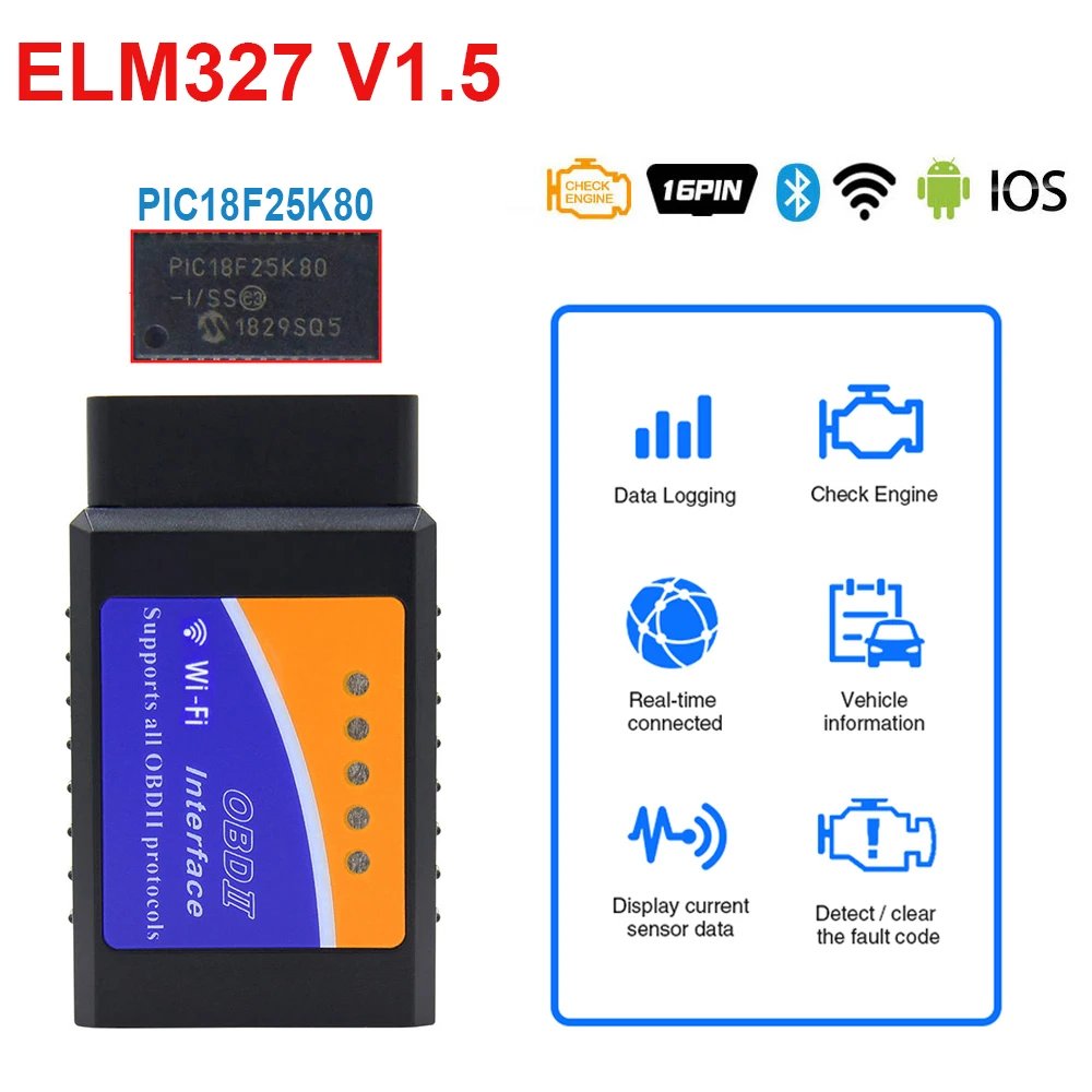 ELM327 Bluetooth/Wifi OBD2 V1.5 Scanner OBDII Scan Code Reader Adapter Check Engine Light Auto Diagnostic Tool For Android/IOS |