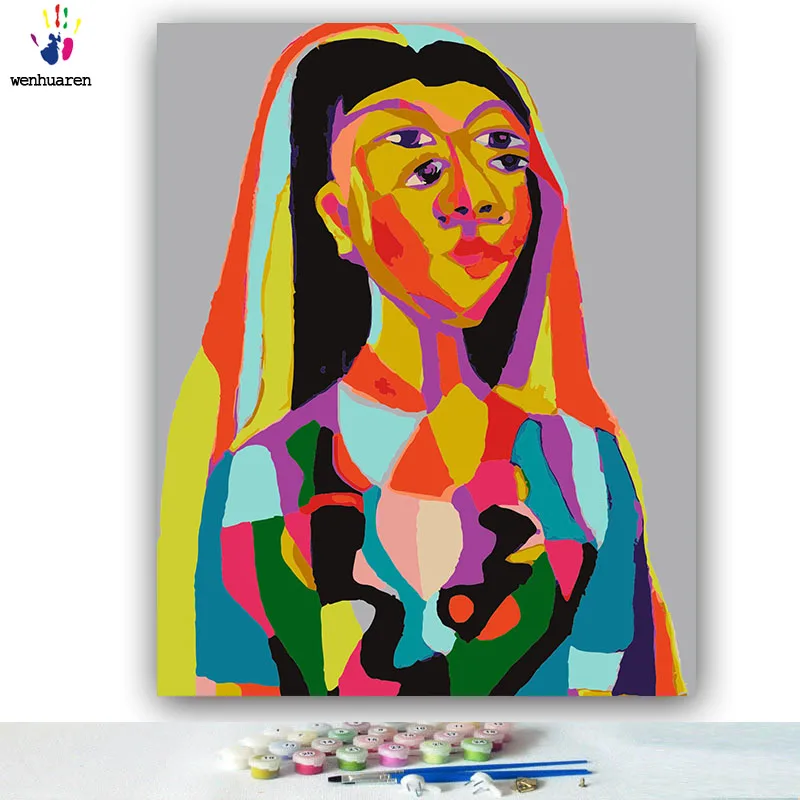 DIY colorings pictures by numbers with colors Realistic abstract figure picture drawing painting framed Home | Дом и сад