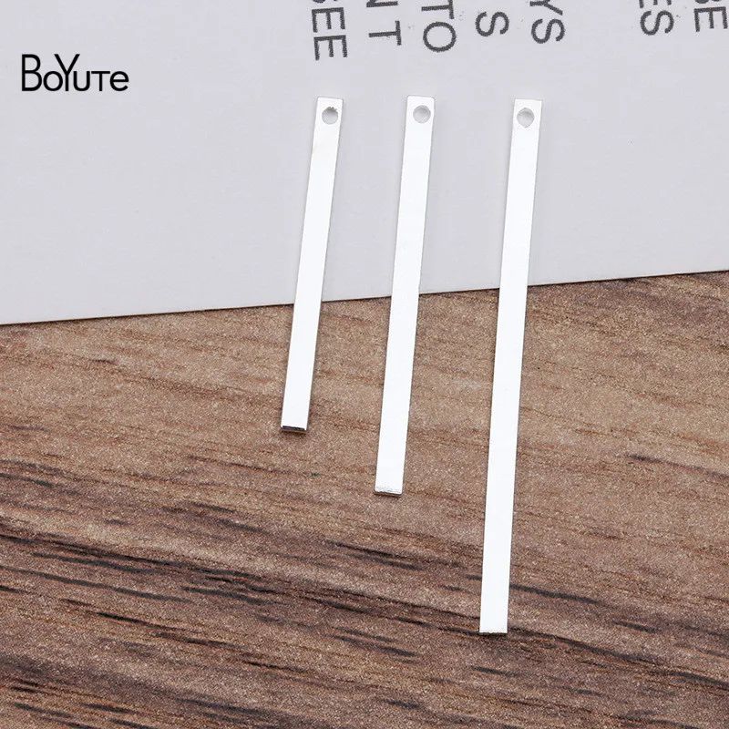 

BoYuTe (100 Pieces/Lot) 30MM 40MM Length Metal Brass Square Stick with one Hole Diy Handmade Jewelry Making Materials